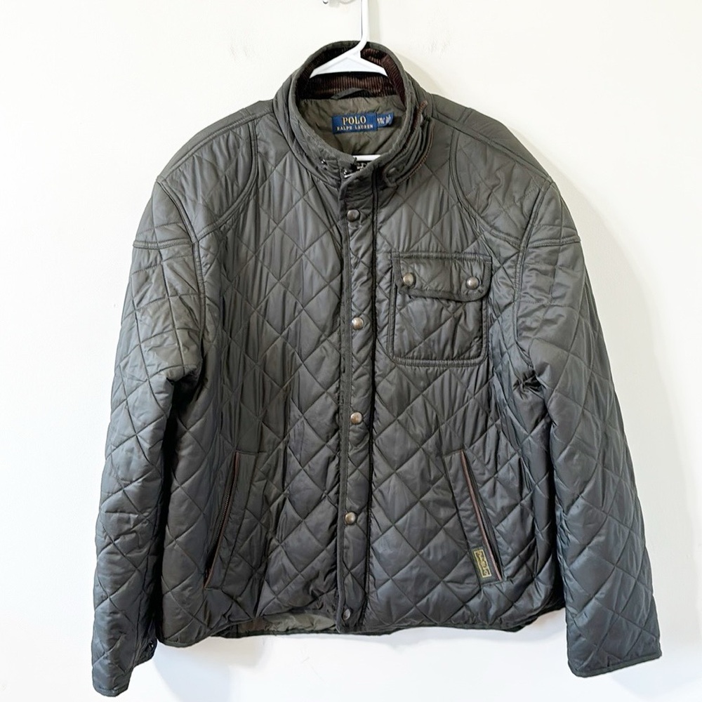 Polo Ralph Lauren Vintage Men’s Quilted Riding Barn Coat Bomber Full Zip Jacket - Picture 2 of 13